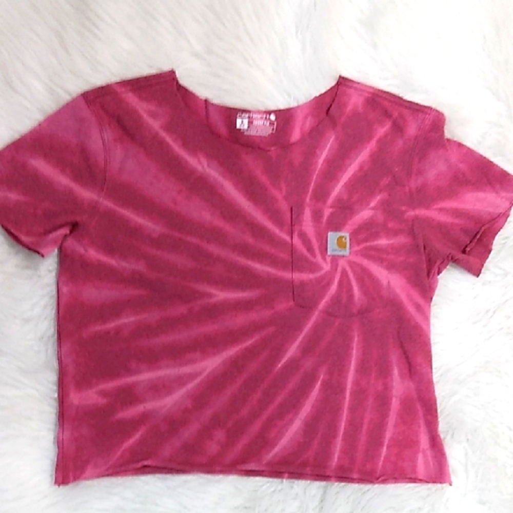 Carhartt Pink Tie Dye T Shirt‎ Size Small Loose Fit